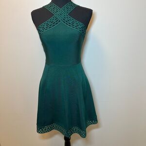 Marciano by Guess Dark Green Luana Fit and Flare Dress Size 4 NWOT